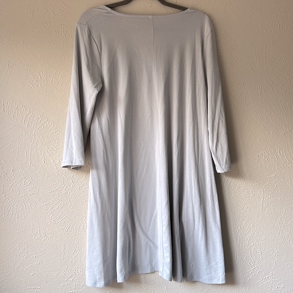 Zenana Premium Light Gray 3/4 Sleeve Pocket Swing Tunic - Picture 4 of 4